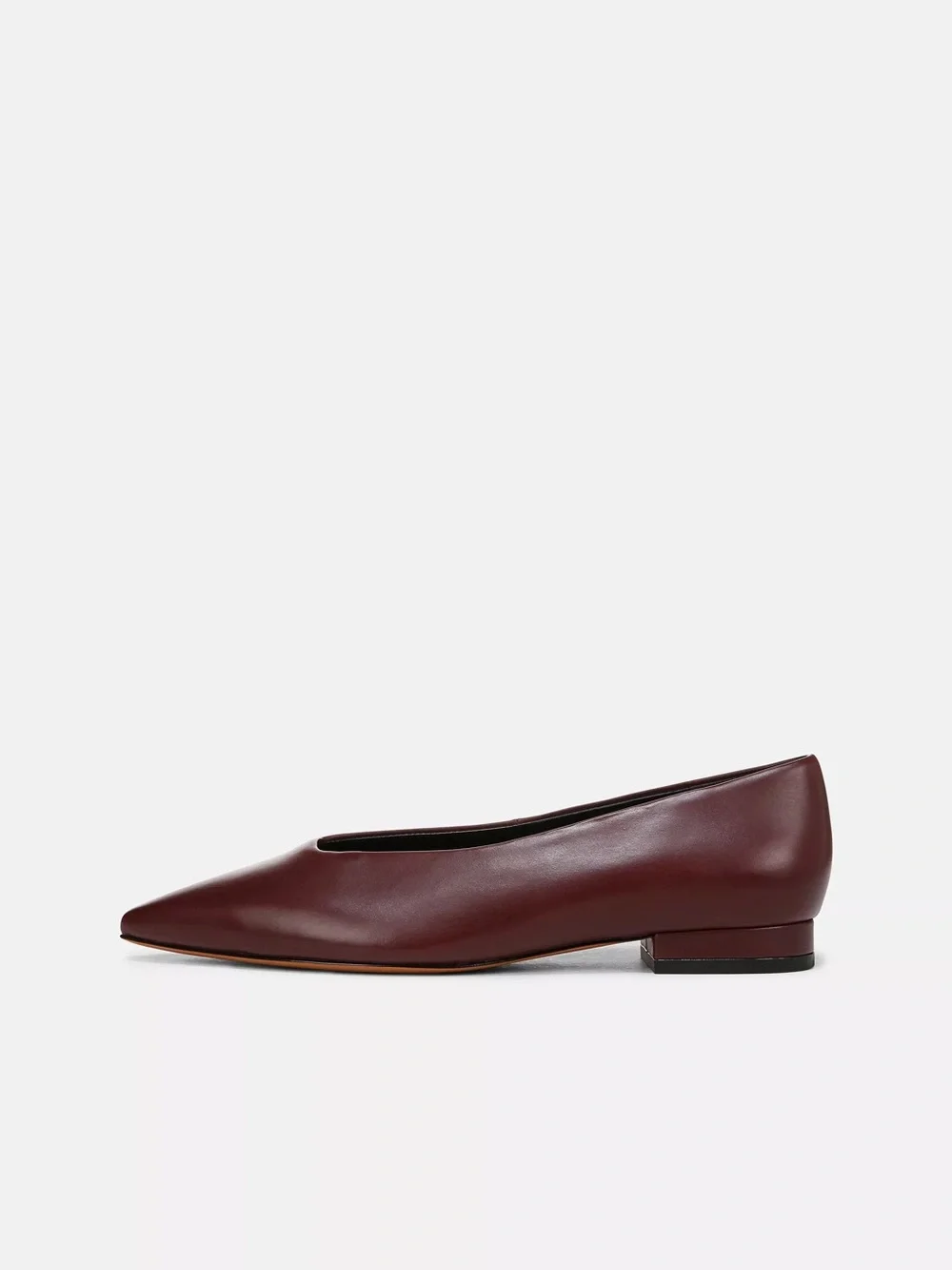 Vince ‘Isabel’ Pointed Toe Leather Flats - Women’s 8, Burgundy - Picture 3 of 8